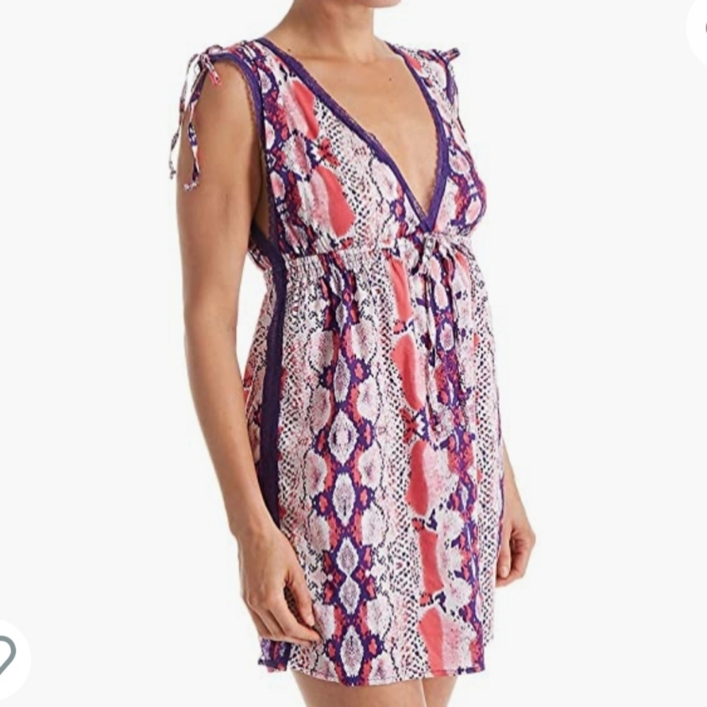 Betsey Johnson Open Back Snakeprint Sleep Dress